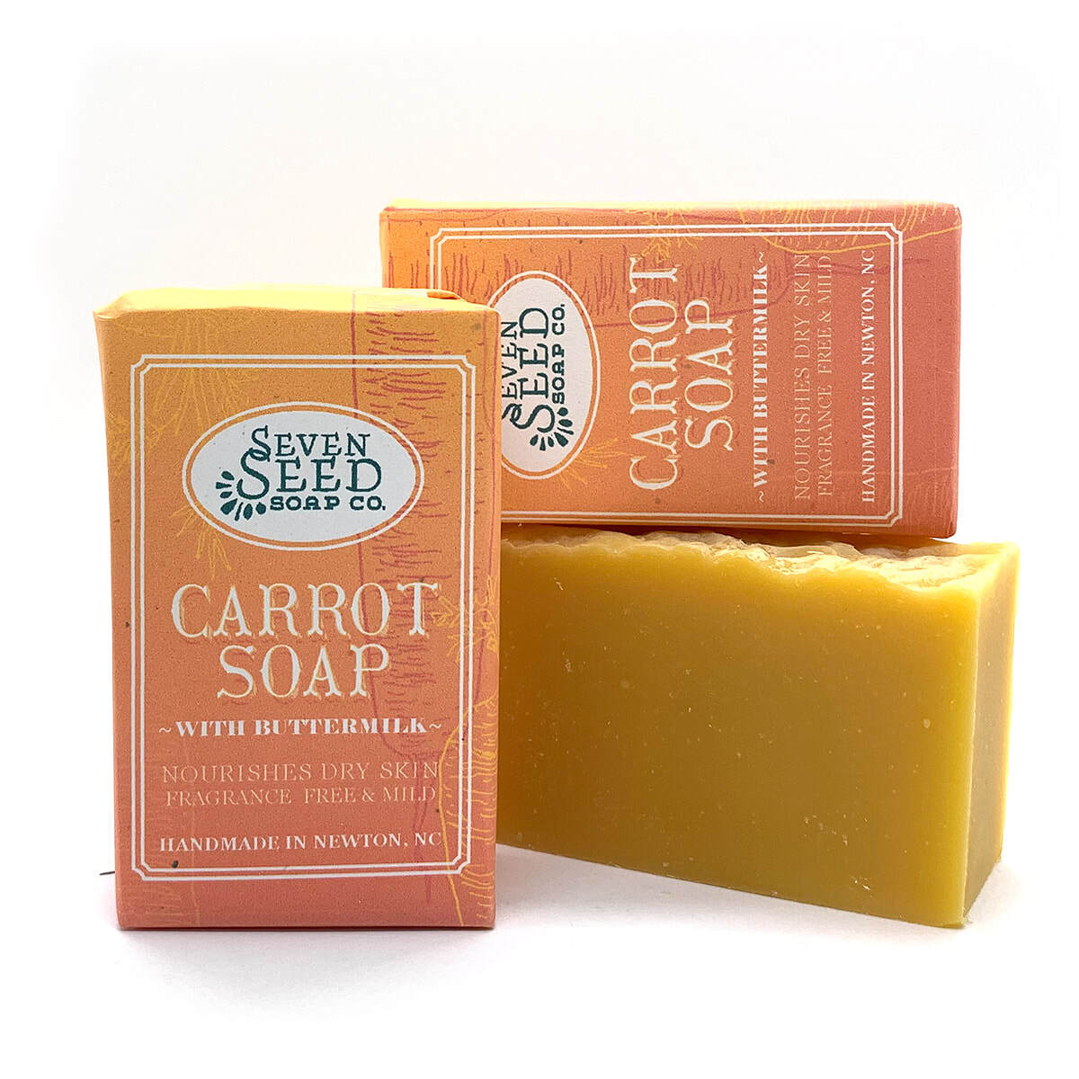 Carrot Buttermilk Soap fragrance free Seven Seed Soap Co
